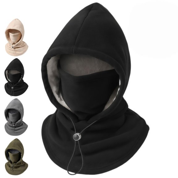 2027 New 3 in 1 Winter Hat, Fleece Double‑Layer Integrated Hat, 3-in-1 Face & Neck Gaiter, Unisex Winter Fleece Balaclava Hood, Adjustable Windproof Designed for Cycling, Skiing and Cold