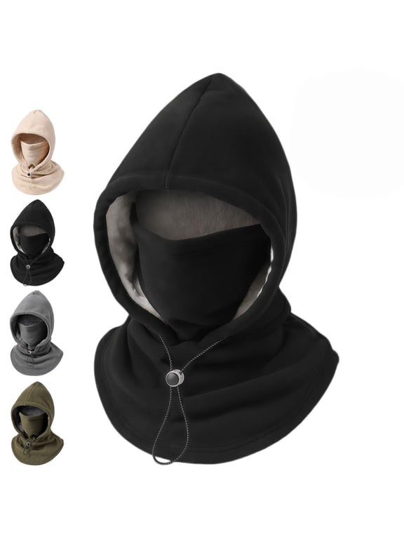 2027 New 3 in 1 Winter Hat, Fleece Double‑Layer Integrated Hat 3-in-1 Face & Neck Gaiter, Unisex Winter Fleece Balaclava Hood, Adjustable Windproof Designed for Cycling, Skiing and Cold