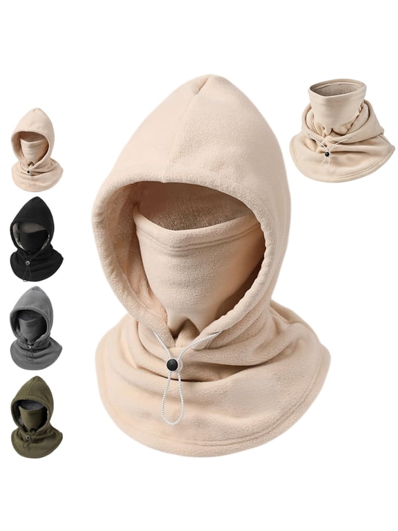 2027 New 3 in 1 Winter Hat, Fleece Double‑Layer Integrated Hat, 3-in-1 Face & Neck Gaiter, Unisex Winter Fleece Balaclava Hood, Adjustable Windproof Designed for Cycling, Skiing and Cold