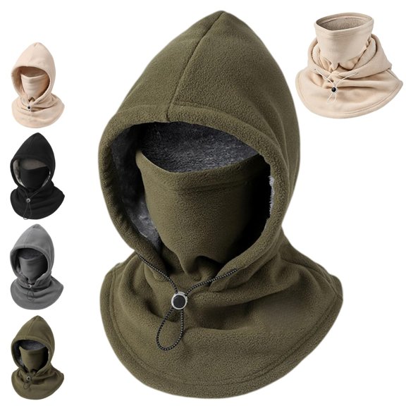 2027 New 3 in 1 Winter Hat, Fleece Double‑Layer Integrated Hat, 3-in-1 Face & Neck Gaiter, Unisex Winter Fleece Balaclava Hood, Adjustable Windproof Designed for Cycling, Skiing and Cold