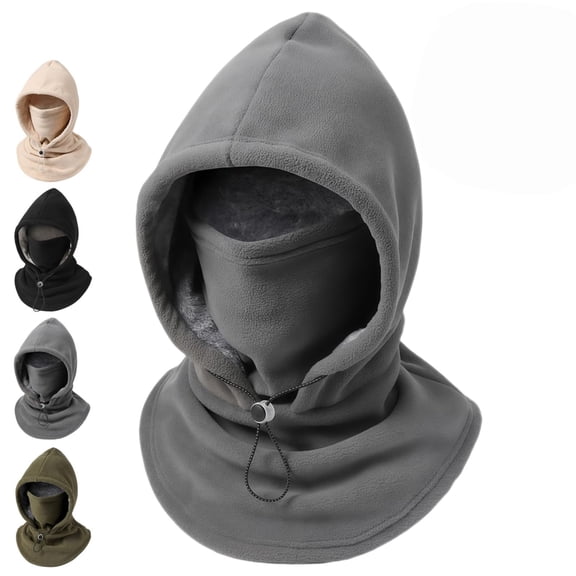 2027 New 3 in 1 Winter Hat, Fleece Double‑Layer Integrated Hat, 3-in-1 Face & Neck Gaiter, Unisex Winter Fleece Balaclava Hood, Adjustable Windproof Designed for Cycling, Skiing and Cold