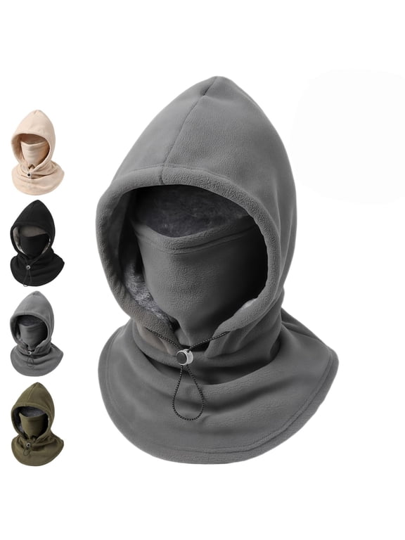 2027 New 3 in 1 Winter Hat, Fleece Double‑Layer Integrated Hat, 3-in-1 Face & Neck Gaiter, Unisex Winter Fleece Balaclava Hood, Adjustable Windproof Designed for Cycling, Skiing and Cold