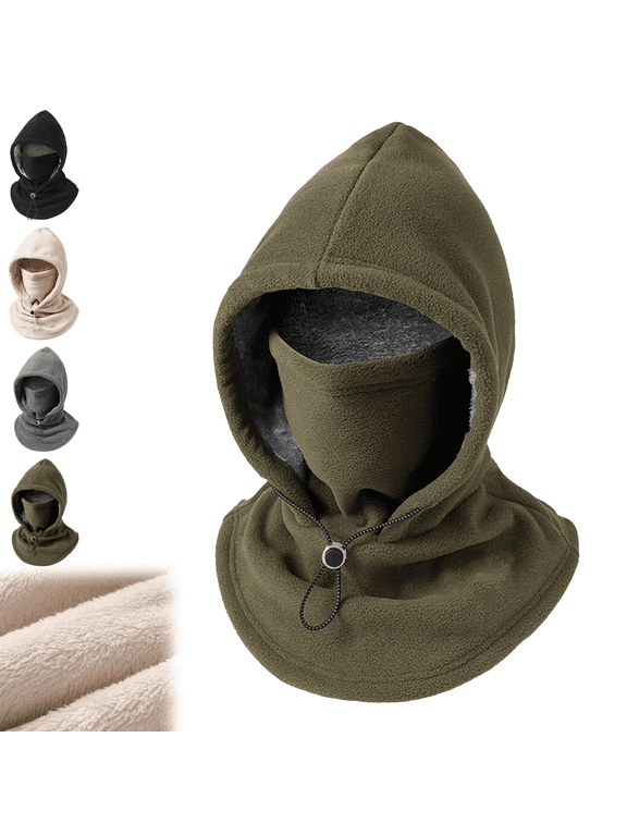 2027 New 3 in 1 Winter Hat, Fleece Double‑Layer Integrated Hat, 3-in-1 Face & Neck Gaiter, Adjustable Windproof Designed for Cycling, Skiing and Cold