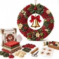 thumbnail image 1 of 2027 New 3D Fabric Poke Wreath Art DIY Kit Christmas Craft for Adults，3D DIY Fabric Poke Art, Christmas Wreath Making Kit for Adults,Beginner Friendly,Home Door Wall Decor, Holiday Craft, 1 of 5