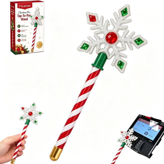 2027 New Christmas Magic Payment Wand, Snowflake Christmas Tree Design, Contactless Card Holder Accessory for Holiday Gifting, Colorful 5.51''x 13.39''
