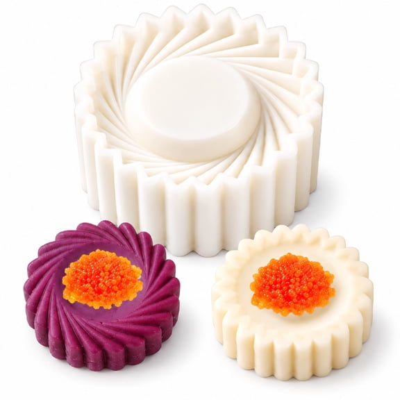 2027 New Double Ended Pastry Mold, 2-in-1 Creative Double-Sided Pastry Mold for Diy Desserts, Sunflower-Patterned Round Hand-Press, Easy Release, Reusable (A)