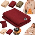 thumbnail image 1 of 2027 New Heated Shawl Wrap for Women Men Portable Rechargeable Heated Blanket, USB Heated Wraps with 3 Heating Levels Waffle Knit Cordless for Home Outdoor Office(Wine), 1 of 7