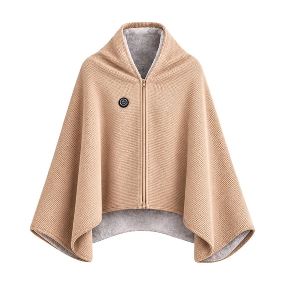 2027 New Heated Shawl Wraps for Women, Cozy Wrap with Heat, Zip Front Hands-Free Wearable USB Heated Blanket, 3 Heat Settings Portable Shawl for Home Travel Office Winter Use
