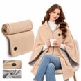 thumbnail image 1 of 2027 New Heated Shawl Wraps for Women, USB Wearable Blanket | Portable USB Heated Blanket Shawl with 3 Heat Settings & Fast Heating, Home Outdoor Office Use Beige, 1 of 7