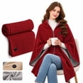 thumbnail image 1 of 2027 New Heated Shawl Wraps for Women, USB Wearable Blanket | Portable USB Heated Blanket Shawl with 3 Heat Settings & Fast Heating, Home Outdoor Office Use Wine#, 1 of 7