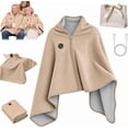 thumbnail image 1 of 2027 New Heated Shawl Wraps for Women, USB Wearable Blanket Portable USB Heated Blanket Shawl with 3 Heat Settings & Fast Heating, Home Outdoor Office Use, A great choice for parents(Beige), 1 of 12