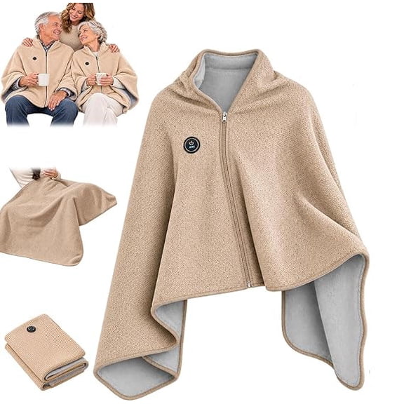 2027 New Heated Shawl Wraps for Women, USB Wearable Blanket | Portable USB Heated Blanket Shawl with 3 Heat Settings & Fast Heating, Home Outdoor Office Use