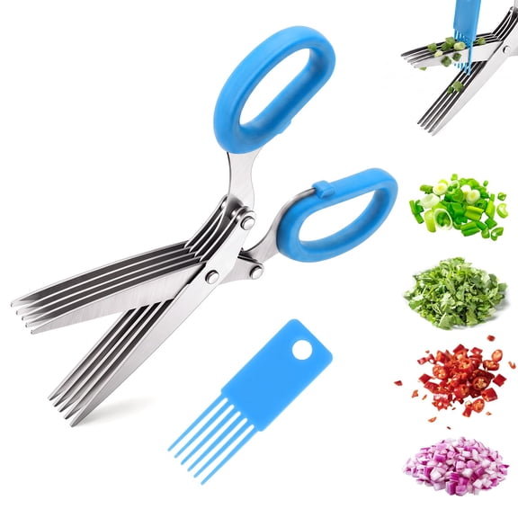 2027 New Herb Scissors with 5 Thickened Sharp Blades