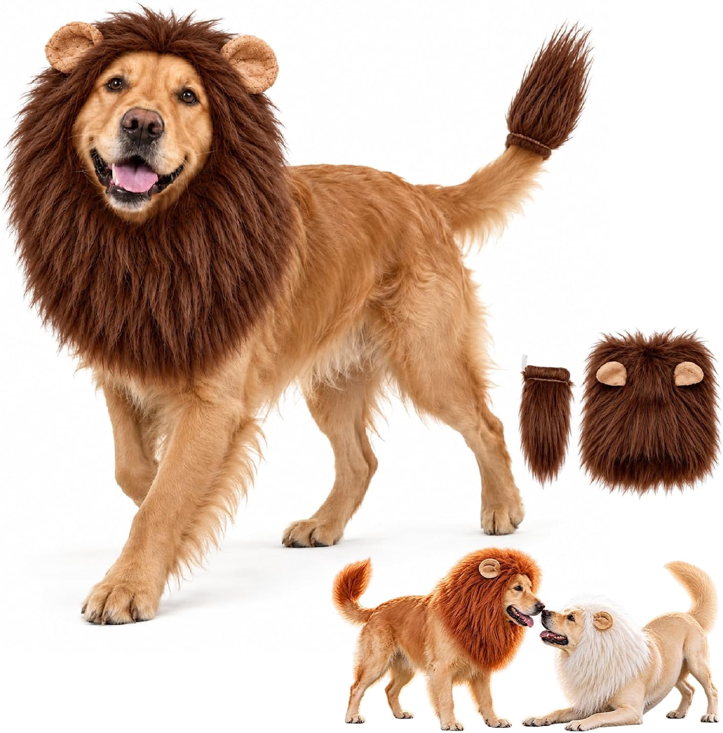 2027 New Lion Costume for Dog, Dog Lion Mane Costume with Ears ...