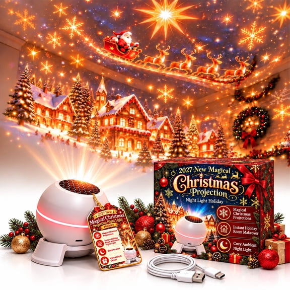 2027 New Magical Christmas Projection Night Light Holiday, Holiday Projector, Room Ambiance, Night Light, Christmas Decor, Indoor Use Wonderland Effect Room Transformer