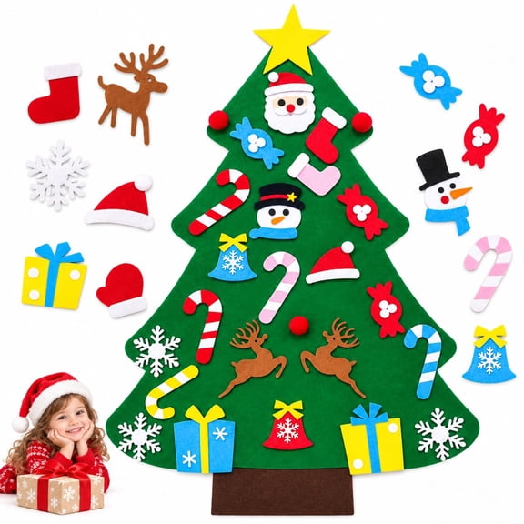 2027 New Montessori Felt Christmas Tree for Toddlers