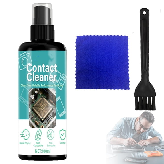 2027 New Rapid-Drying Pcb & Motherboard Cleaner, 100ml, Electronic Contact Cleaner, For Phone Console Pc Circuit Repair with Cleaning Cloth