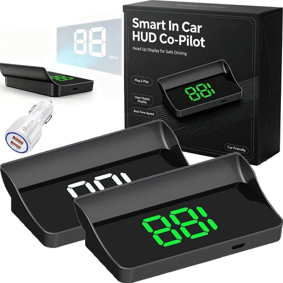 2027 New Smart in Car Hud Co Pilot, Smart Hud Display Car Windshield with GPS+Bds Navigation, Mph Display, Plug & Play Speed Displays for Cars, Trucks