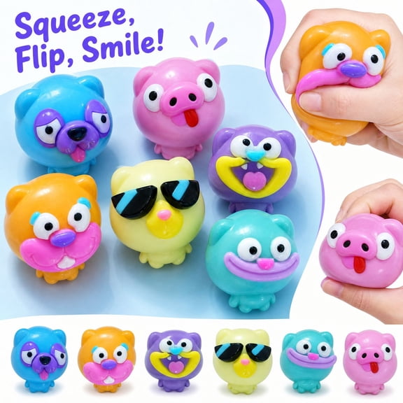 2027 New Smushers Wild Bunch Animals Squishy Toys, Curiosities Smushers Swap Squishy, Cute Animal Squeeze Fidget Sensory Toys, Soft Stress Relief Toys for Kids Boys Girls, Ideal for Party Favors