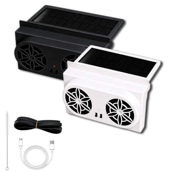 2027 New Solar Powered Car Ventilator Fan - Car Solar Powered Window Exhaust Fan with Fast Odor Removal and Quiet Operation, 4500 RPM, Air Vent Radiator Solar Energy for Vehicle Ventilation