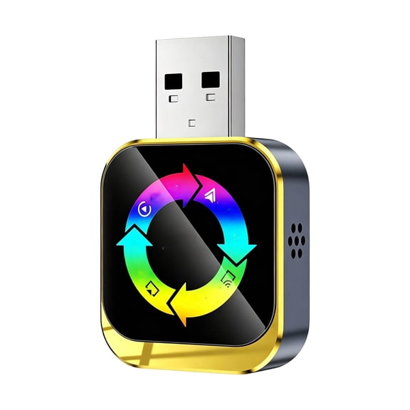 2027 New Upgrade Wireless Adapter, 4 in 1 Wireless CarPlay Adapter to Wireless for Apple CarPlay and Android Auto, Mini USB Design for Plug and Play Stable Connection