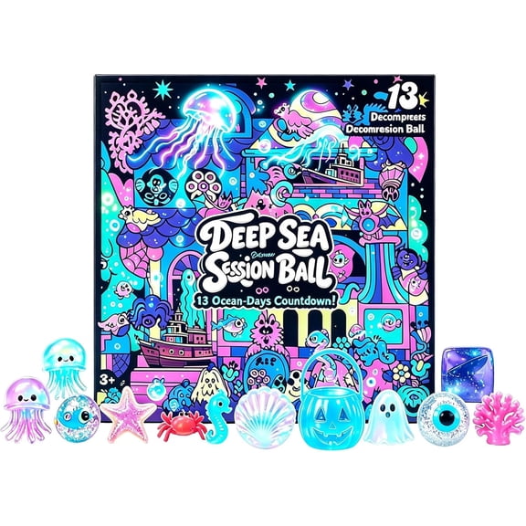 2027 Ocean Sea Animal Squishy Advent Calendar, Fidget Halloween Countdown Calendar, 13 Days of Surprises Squishy Box, Squeeze for Sock Stuffing & Halloween Party Favors