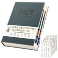 thumbnail image 1 of 2027 Planner, A5 Academic Planner, Weekly Monthly Planner 2027, PU Leather Hardcover Organizer, Appointment Book with Monthly Tabs, Daily Agenda Calendar for Work Life Organization, Blue, 1 of 5