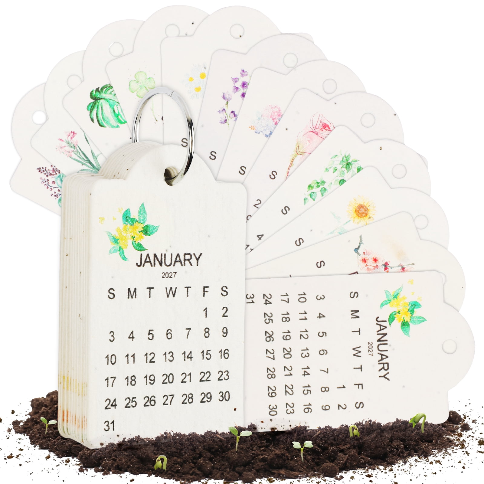 2027 Plantable Seed Monthly Calendar, Eco-Friendly Seed Paper Planner ...