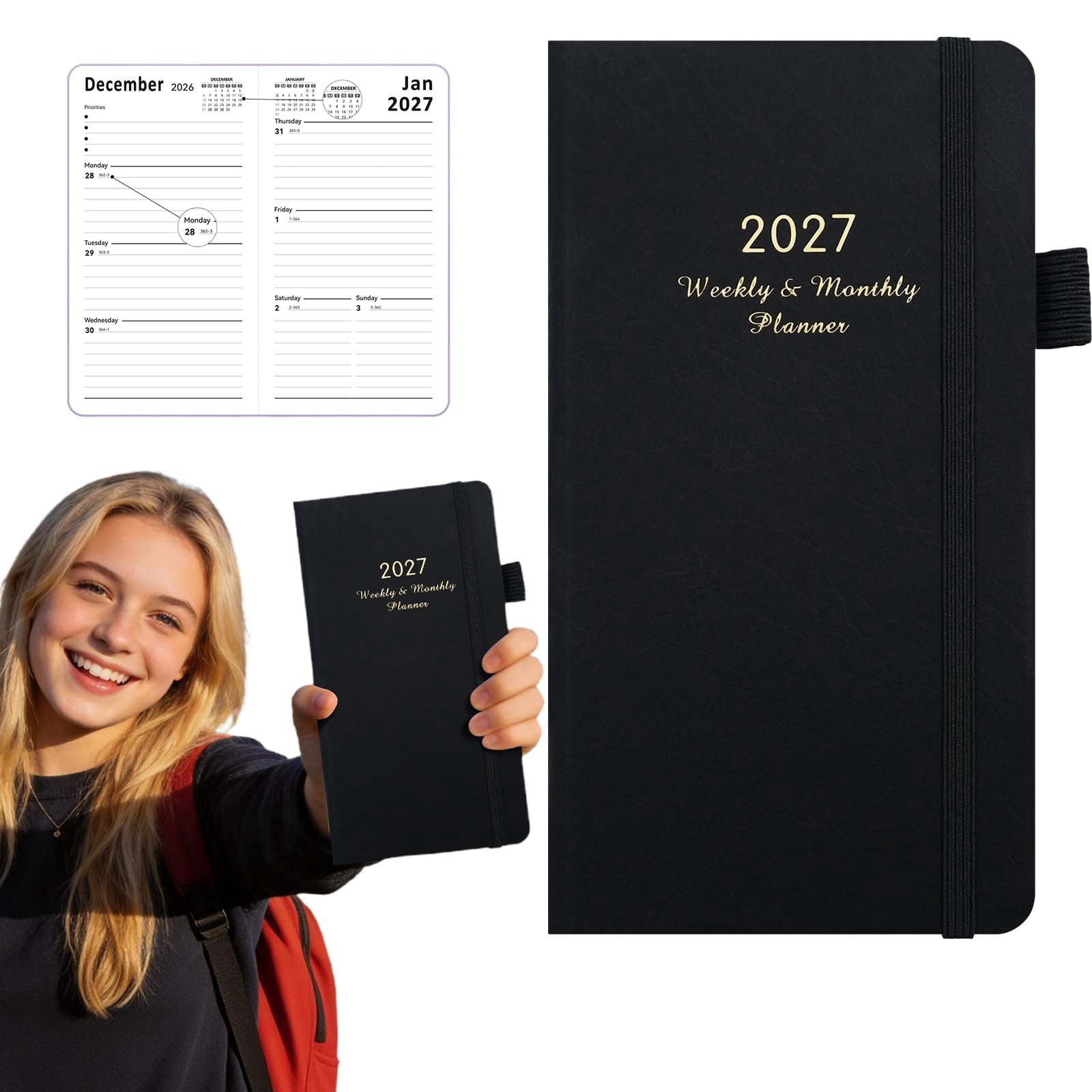 2027 Pocket Calendar Planner Weekly Monthly Agenda Book Compact ...