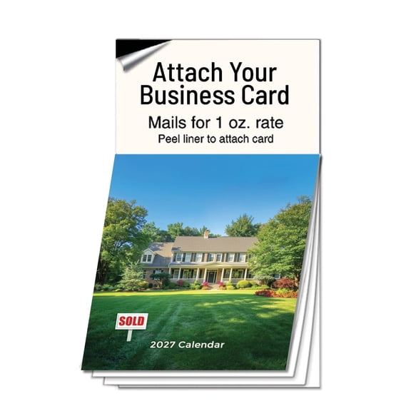 2027 Real Estate Magnetic Calendar with Home Seller Tips - SOLD House Design, 100 Count