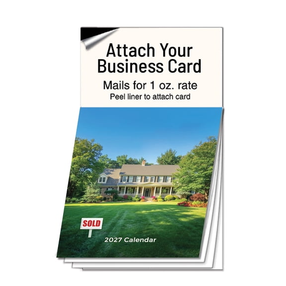 2027 Real Estate Magnetic Calendar with Home Seller Tips - SOLD House Design, 100 Count