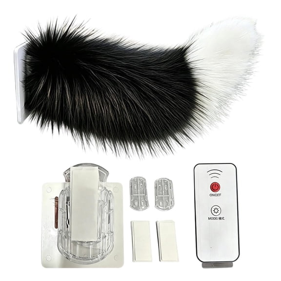 2027 Remote Control Car Tail Plush – Electric Wagging Animal Decoration, Rechargeable Soft Ornament, Self Adhesive Dynamic Tail | Cute Interior Accessory for All Vehicle Types Styling