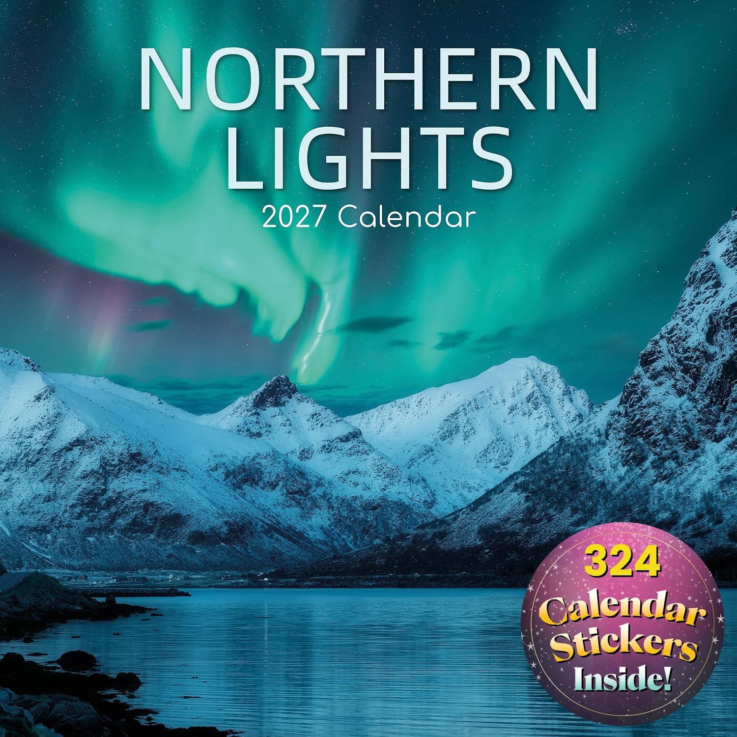 World English Intro 2027 Square Wall Calendar - Northern Lights 12 x 12 Inch Monthly View ...