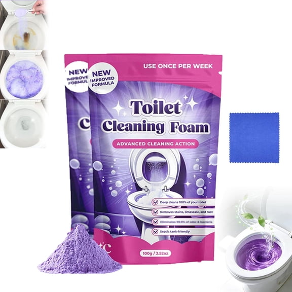 2027 Strong Toilet Cleaner, Touch Free Fizzy Foam Toilet Cleaner, Removes Stains in 20 Min, Powerfully Removes Limescale & Urine Scale, No Touch Toilets Cleaning Foam