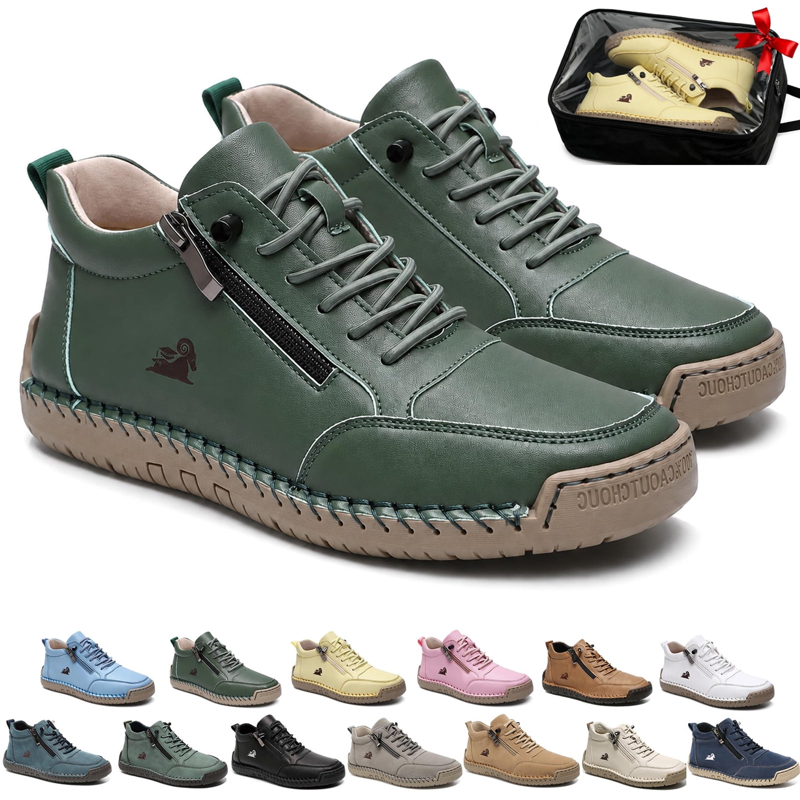 Snacking 2027 2027 Unisex Comfortable Orthopedic Zipper Sneakers Lightweight Non-Slip ...