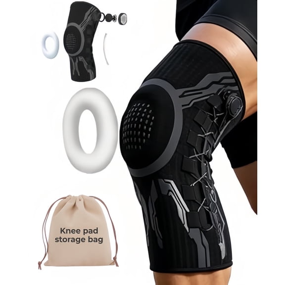 2027 Upgrade Knee Sleeve, Adjustable Knee Brace With Precision Dial, Patella Gel Pad & Side Stabilizers For Running, Workout, Unisex