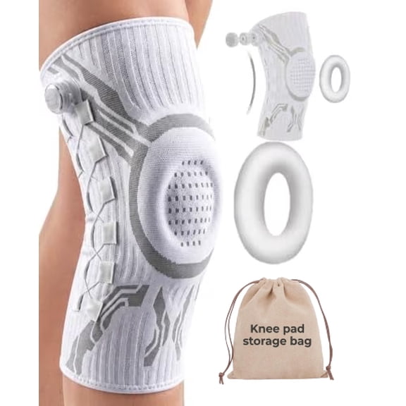 2027 Upgrade Knee Sleeve, Adjustable Knee Brace With Precision Dial, Patella Gel Pad & Side Stabilizers For Running, Workout, Unisex