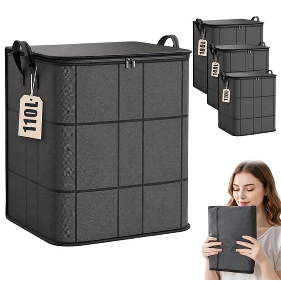 2027 Upgraded 180L XXL Foldable Storage Bags, Beverly Goods Moving Bins with Heavy-Duty Reinforced Handles