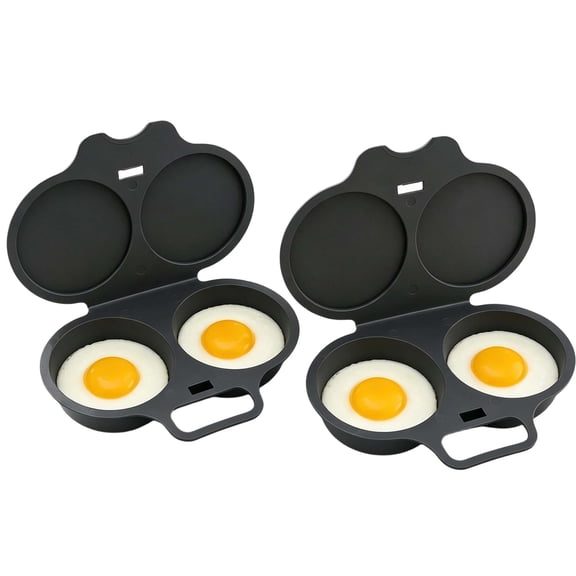 2027 Upgraded Dual Cavity Microwave Egg Poacher with Lid & Handle, Quick-Heat Nonstick Microwave Egg Cooker for 2 Eggs, Quick Oil-Free Cooking, Food-Grade Pp & Versatile Kitchen(Dark Gray)