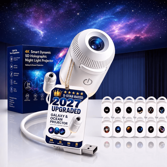 2027 Upgraded Hd Smart Dynamic 5D Holographic Night Light Projector