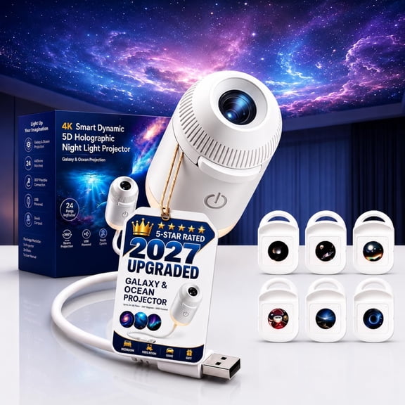 2027 Upgraded Hd Smart Dynamic 5D Holographic Night Light Projector