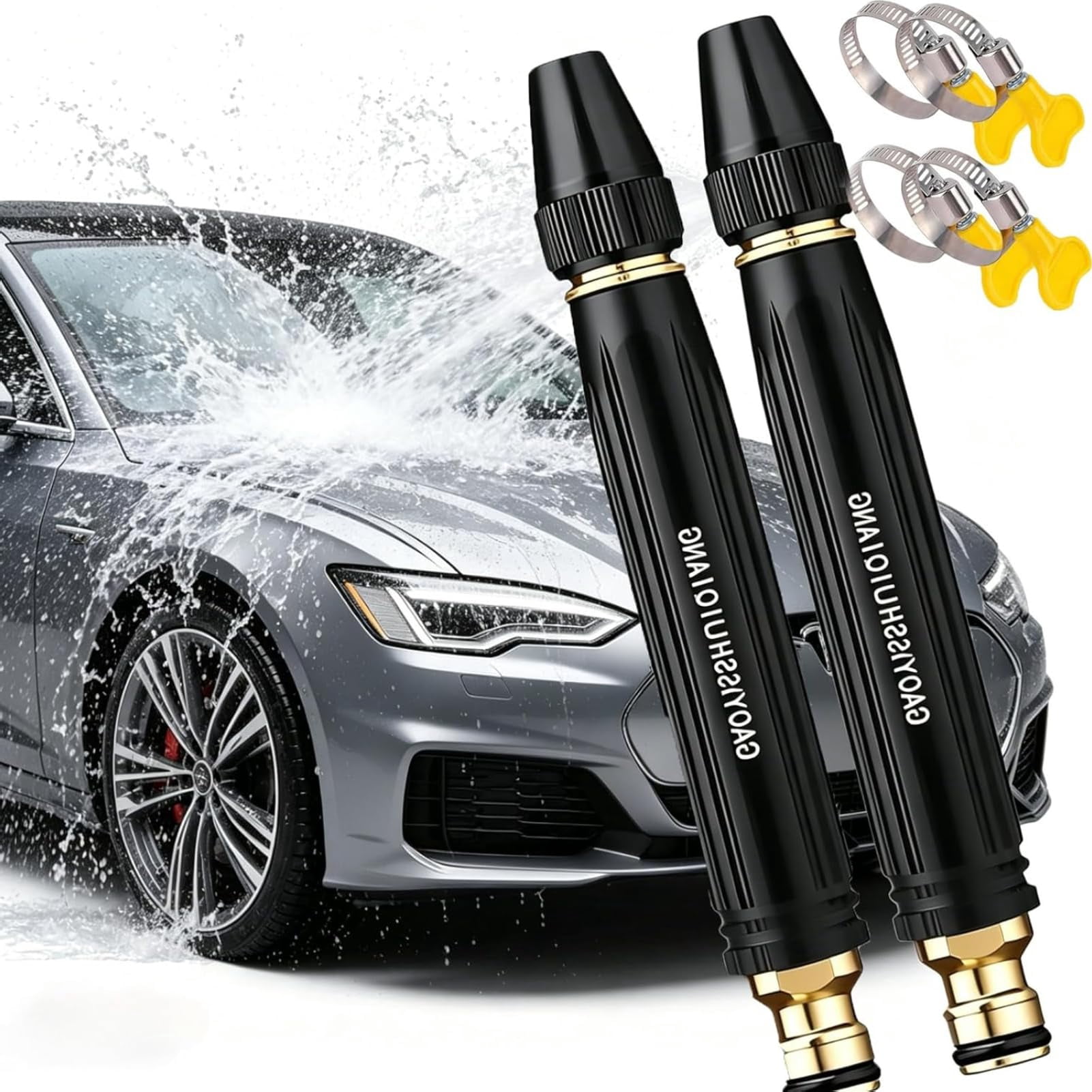 2027 Upgraded High Pressure Water Gun, Home High Pressure Car Wash Water Gun with Adjustable Spray Patterns for Car Washing, Watering Plants & Vegetables, Garden Hose Use