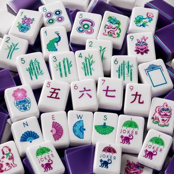 2027 Upgraded Wood Grain Acrylic American Mahjong, 160 Pcs 4-Layer Tiles Large easy-to-read markings Clear Engraved Western Game with Dice for Adults, Portable Home Travel Social Gathering