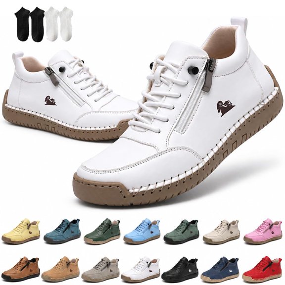 2027 Urban Comfortable Orthopedic Zipper Sneakers for Women, Orthopedic Zipper Walking Sneaker, Lightweight Non-slip (A, 6.5)