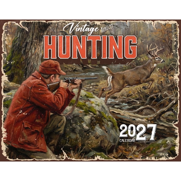 2027 Vintage Hunting Wall Calendar 16-Month Sporting Art