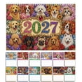 thumbnail image 1 of 2027 Wall Calendar, Cute Dog Themed Diamond Painting Art Monthly Wall Calendar, Colorful Wall Decor for Home Office Dorm, Family Friendly Year Calendar Wall, 1 Pack, 1 of 7
