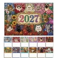 thumbnail image 1 of 2027 Wall Calendar, Diy Diamond Art Cat Themed Monthly Wall Calendar, Cute Wall Art for Home Decor, Family Calendar Wall Planner for Office Dorm Cat Decor, 1 Pack, 1 of 8