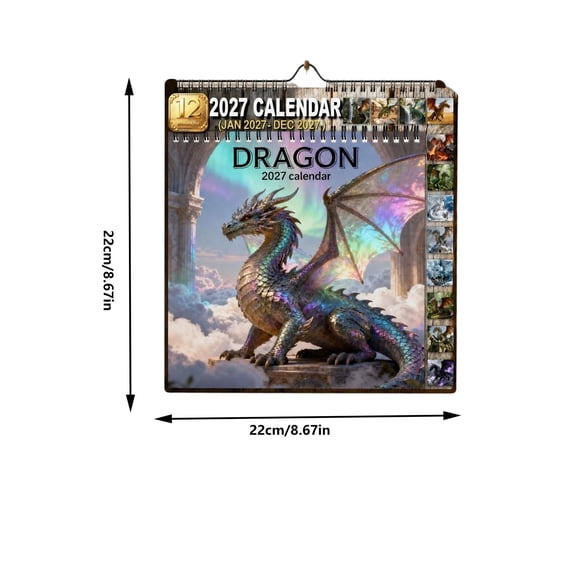 2027 Wall Calendar, Monthly Planner, Paper Material, Art Printed Pages, Hanging Construction, Home Office Decor