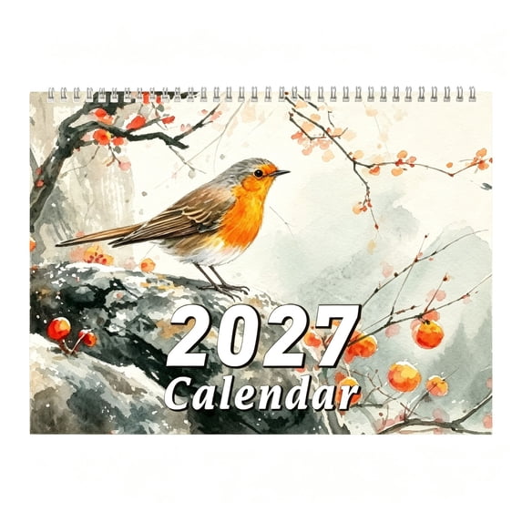 2027 Wall Hanging Spiral‑Bound Calendar, 12‑Month Jan‑Dec Monthly Planner, Paper Wall Calendar for Home Office Study Daily Scheduling & Gift