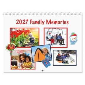Current 2027 White Pages Scrapbooking Wall Calendar, 12-Inch x 9-Inch Size Closed, 18-Inch Size Open, Large Bookstore-Quality, Spiral-Bound Hanging Monthly Wall Calendars for Kitchen & Office